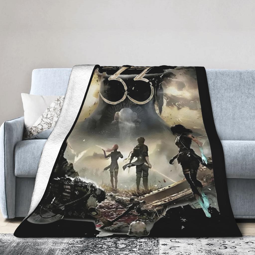 Clair Obscur Expedition 33 Gamer Vintage 90er Jahre Sachen Decken Super Weicher Samt Überwurf Gemütliches Teppichstück