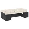 VidaXL Garden Lounge Set with Cushions 7 Pcs, Patio Sofas, Patio Furniture Set, Outdoor Furniture, Black 3255323