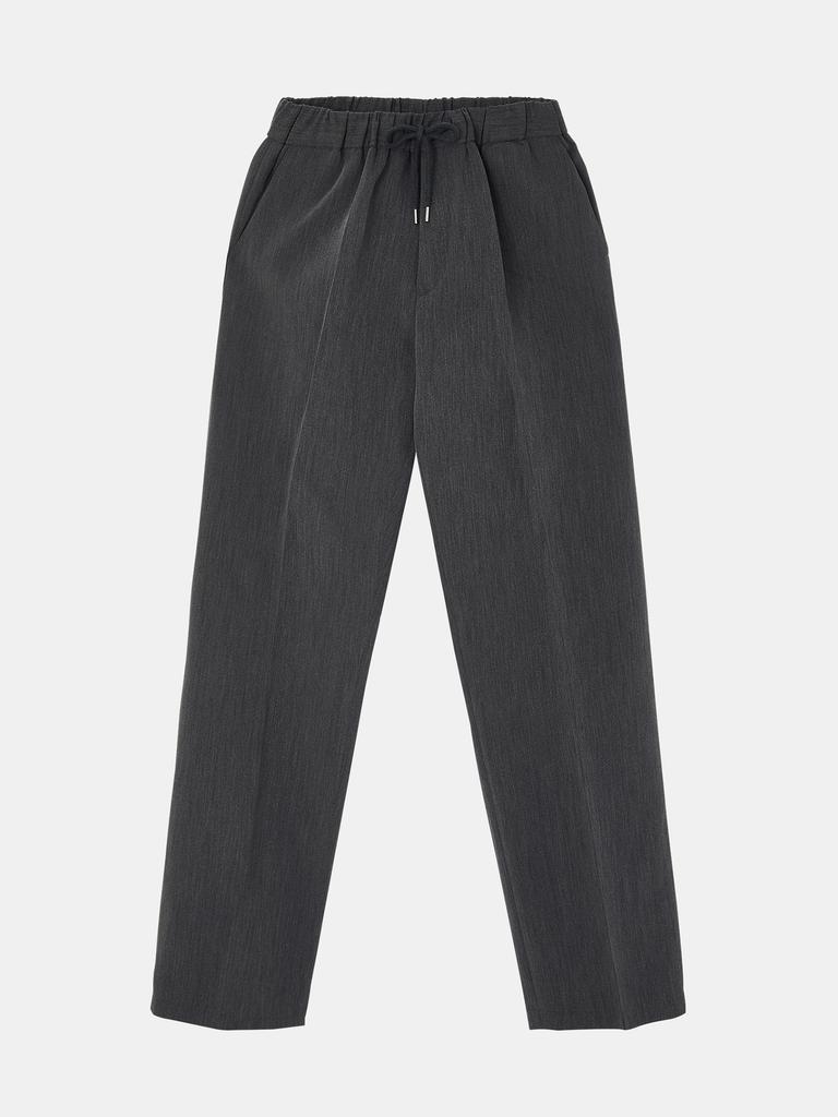IKALOOK Straight Fit Single-Pleat Elastic Slacks Cpt162