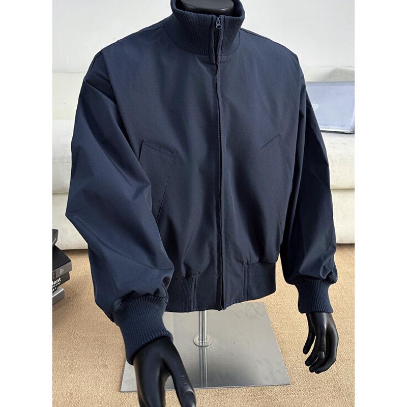 Men's Black CleanFit Workwear Bomber with Three-Proof Stand Collar