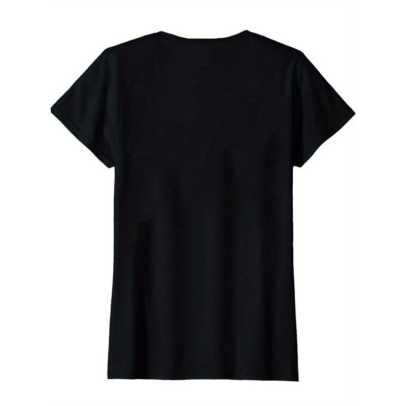 Women Plus Size Nurse T-Shirt Black Red Heart Stethoscope Graphic Crew Neck Stretchy Valentine's Day Casual Playful Top