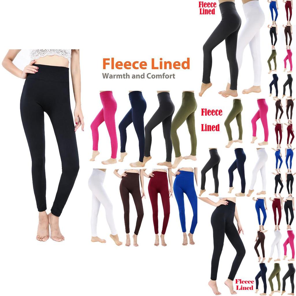 Fleece Lined Leggings For Women Winter Thermal Full Length High Waisted Supportive Pants