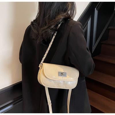 Mini Chain Bag Women's New Versatile High-quality Texture Niche Silver Messenger Bag