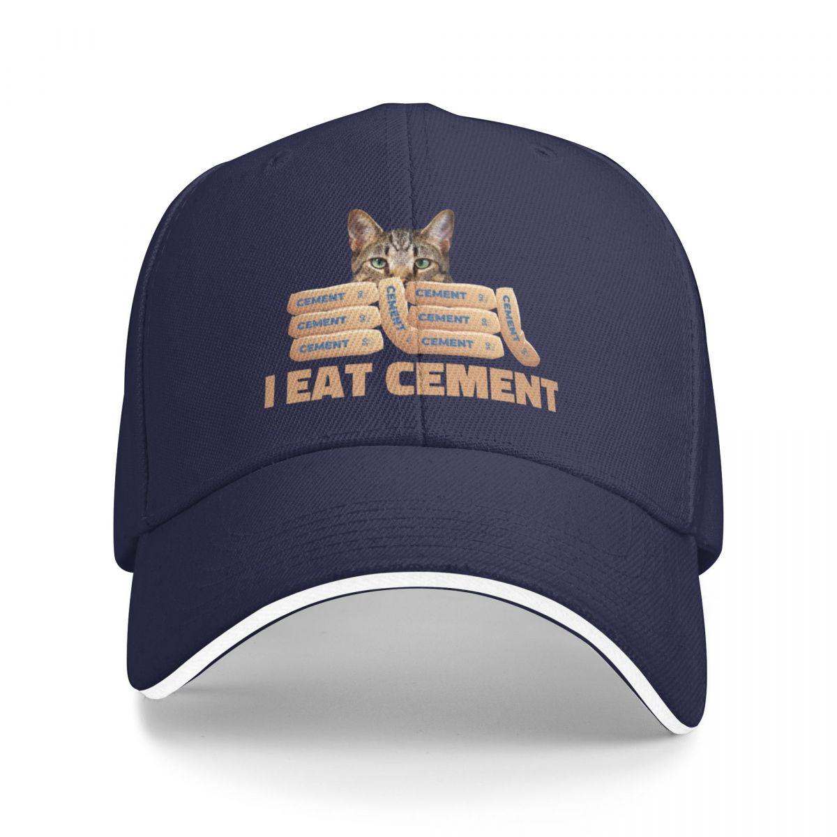

Baseball Caps I Eat Cement Cat Funny Graphics Printed Casquette Female Male Casual Summer Caps One Size