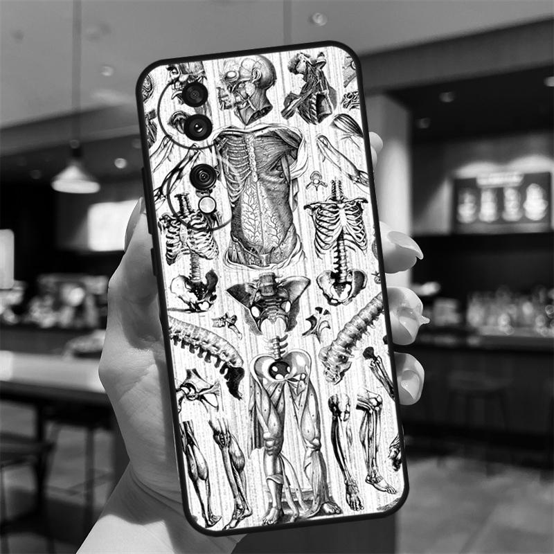 Medical Skeleton Anatomy Case For Honor Magic 8 6 7 Pro Honor 400 200 70 90 Lite X8b X8c X9a X9b X9c X9d Win RT Cover