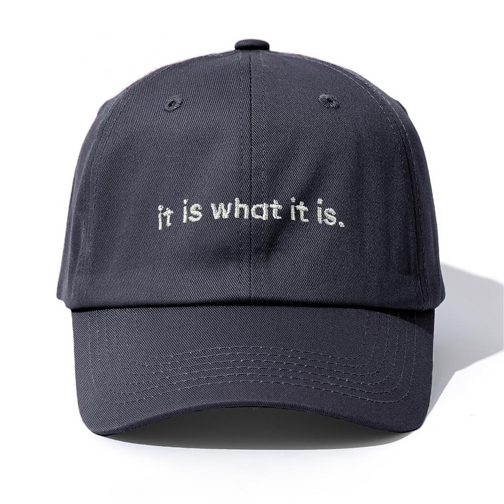 1pc It Is What It Is Embroidery Baseball Cap for Adults,Minimalist Retro Style Casual Soft Adjustable Dad Hat,Perfect As Gift