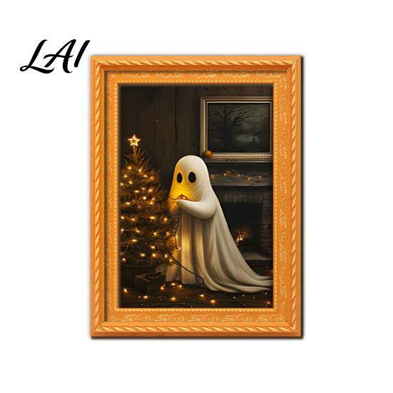 Festive Home Office Whiteboard Magnets Small Fridge Picture Frame Funny Ghost Pattern Magnetic Vintage Decorative for Metal Surfaces Mini Gold Frame
