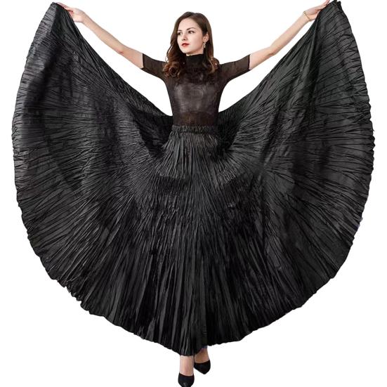 Women Skirt Skirt Elastic High Waist Maxi Pleated Dance Skirt Party