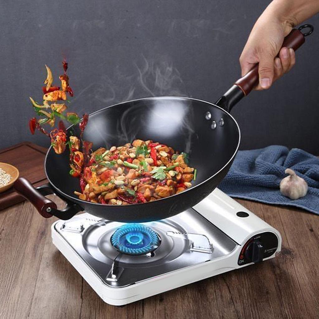 Frying Pan Even Heating Multifunctional Comfortable Handle Cast Iron Pot for Daily Home Cooking
