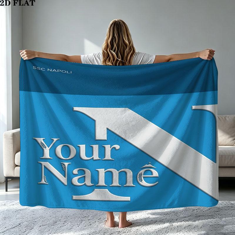 1 Stück SSC Neapel Individuelles Namensmuster Gemustert Flanelldecke Geeignet für Alle Jahreszeiten für Heimdekoration Wärme und Komfort Geschenke Feiertagsgeschenk