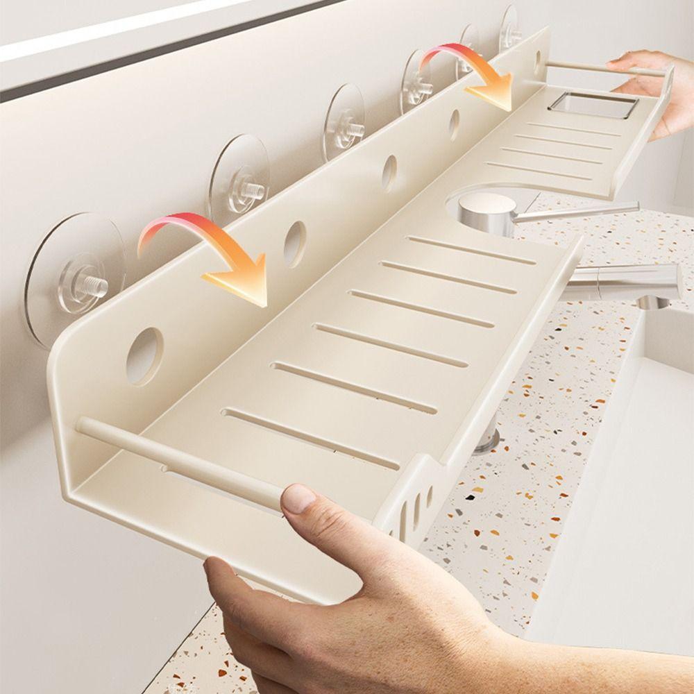 Suction Cup U-Shaped Storage Rack No-Drill Wall Display Shelf  Washbasin