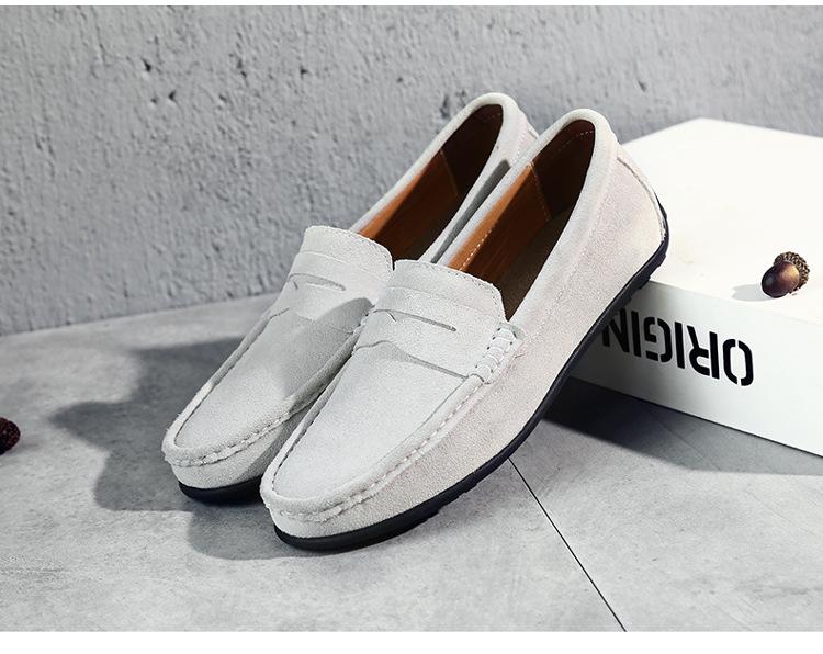 Men's Frosted Leather Slip-on Loafers - Lightweight, Simple, Plus Size, Four Seasons Wear