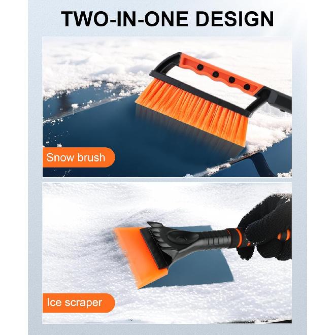 SINGARO Ice Scraper And Snow Brush For Car Windshield, Snow Scraper For Car, Snow Winter Car Necessities, Multi Functional Car Snow Removal Tools,