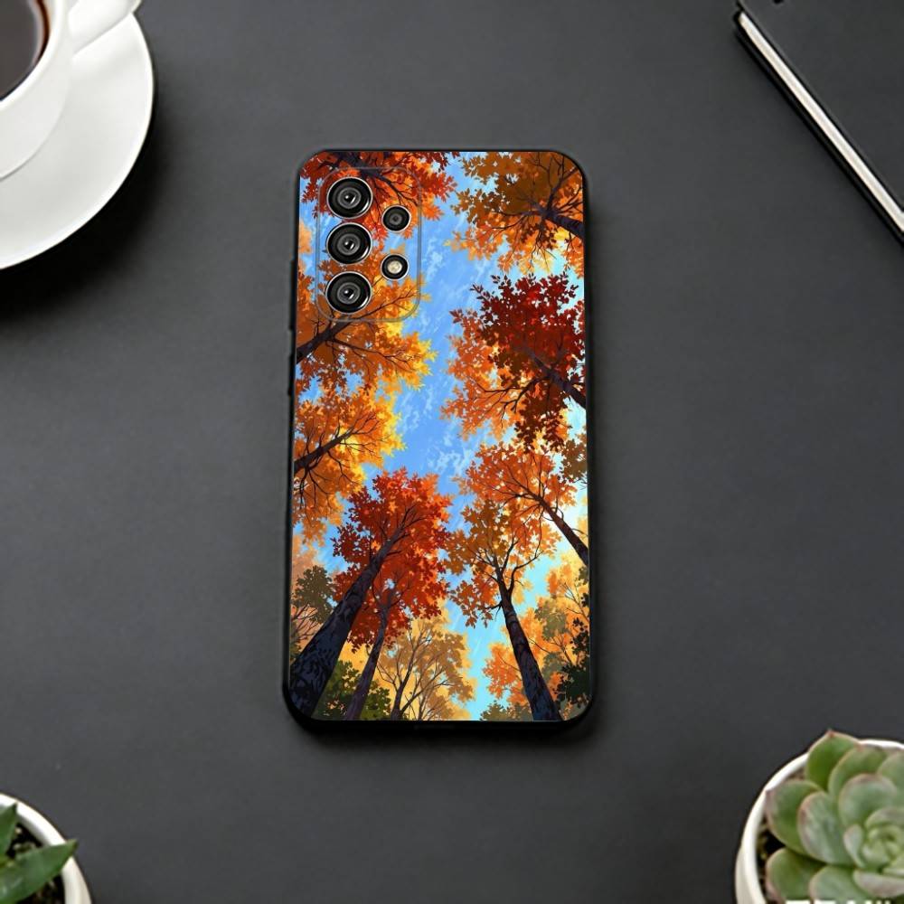 Autumn leaves P-pumpkin Phone Case For Samsung S25,S24,S21,S22,S23,S30,Ultra,S20,Plus,Fe,Soft Silicone Black Cover