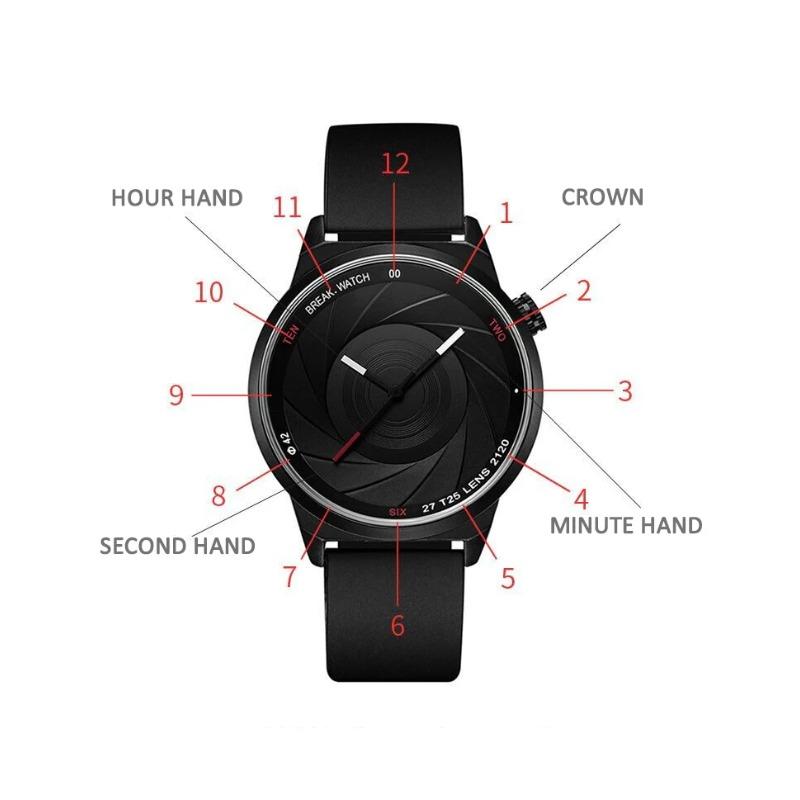 UTHAI CQ175 Spiral Pattern Men's Watch Personality Trend Sports Quartz Watch Leather Strap Life Waterproof