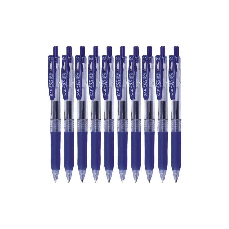 Zebra Sarasa Clip Gel Ballpoint Pen 0.5mm Blue 10-Pack B-JJ15-BL