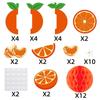 12pcs Festival Orange Honeycomb Ball Pendant Fruit Wall Hanging Ornament  Hawaii Party Birthday
