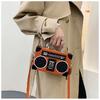 Fun Creative Radio Shape Women Handbag Fun Retro Individual Crossbody Bag Vintage Shoulder Bag Unique Small Box Messenger Bag