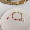 Fashion Flower Cartoon Animal Bracelet With Bell Women Cute Fox Vintage Jewelry Lucky Rope Bracelet For Family Lovers Gift
