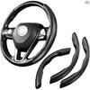 3 Pack Anti-Skid Segmented Carbon Fiber Car Steering Wheel Cover Protector Black
