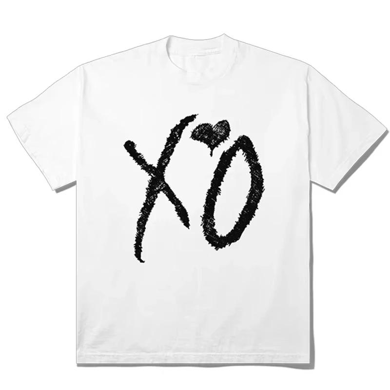 

Casual Summer Singer The Weeknd s Trendy Retro Support Short Sleeves High Quality Unisex Fashionable Heart-shaped T shirt 4XL
