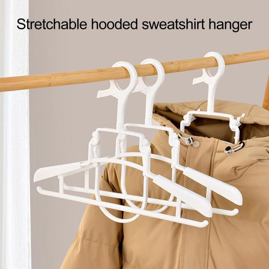 2 Stück Faltbarer Hoodie-Aufhänger Kunststoff Wäscheständer Ausziehbar Schwerlast Rutschfest Kleiderständer für Waschküchen Wohnheime Hotels Schränke