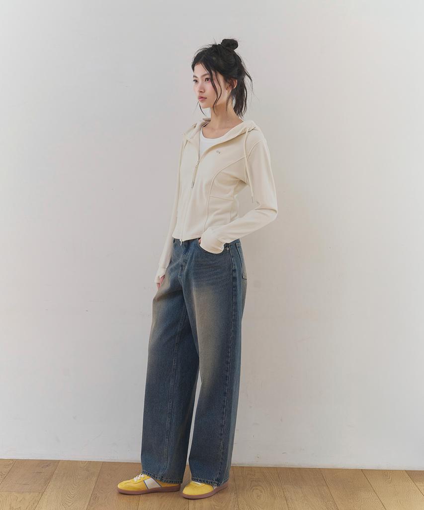 KOOLKITTEN [Straight Wide/Daily] Daily Straight Wide Denim Pants (Indigo)