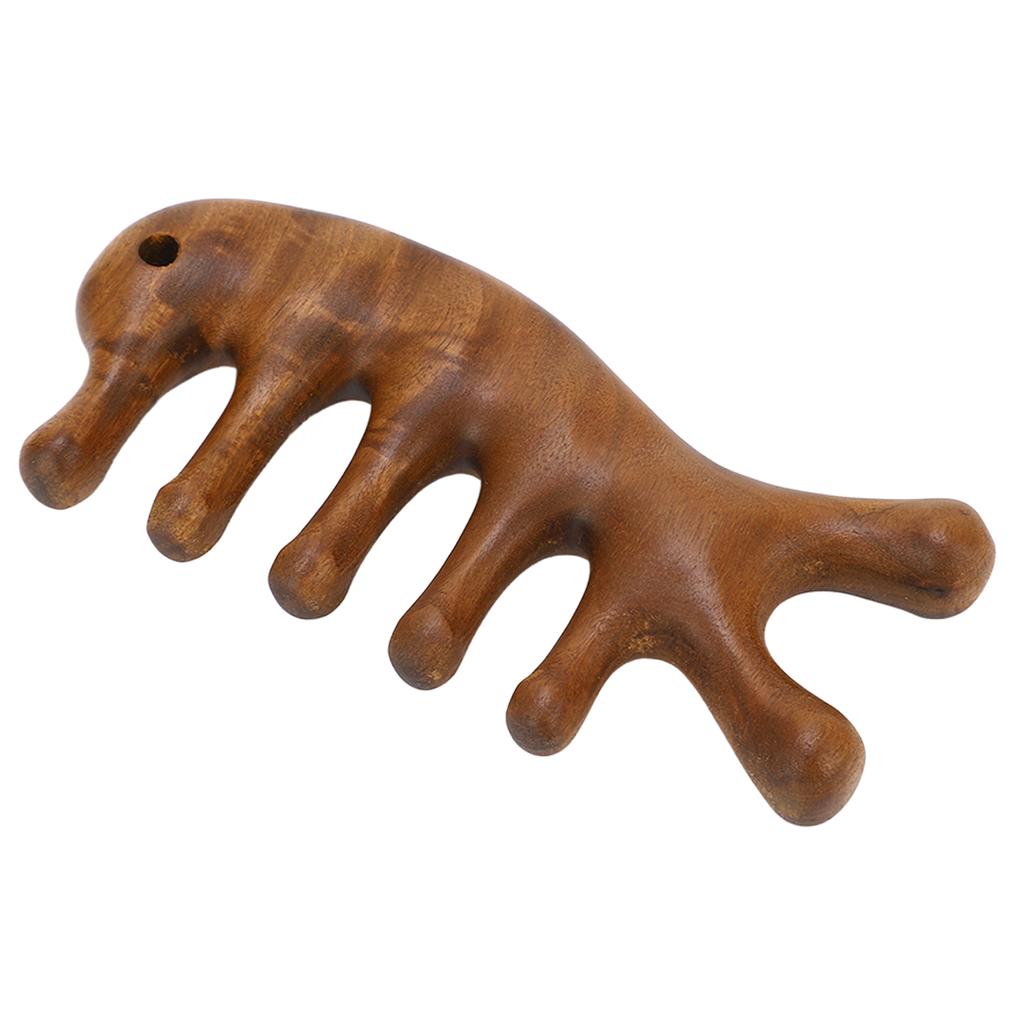 Gua Sha Kamm Sandelholz Ergonomischer Breitzahn Kopfhaut Schaben Massagekamm für Nacken Arme Beine