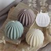 Round Ball-Shaped Candle Silicone,Spherical Fan Shaped Aromatherapy Making ,for DIY Christmas Ball Plaster Striped Ball Decor