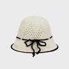 Heart Chain Crochet Ribbon Bucket Hat Black