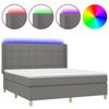 Maison Exclusive - Sommier à lattes de lit matelas LED Gris foncé 180x200 cm Tissu