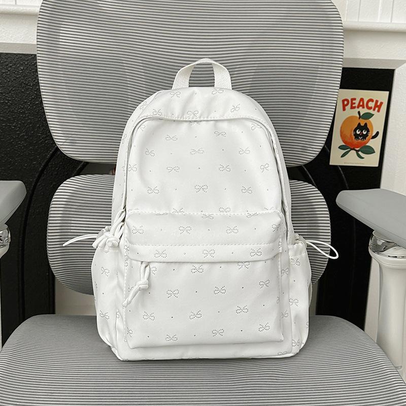 Schoolbag High value niche schoolbag Female college student lightweight backpack Junior high school student bow large capacity backpack