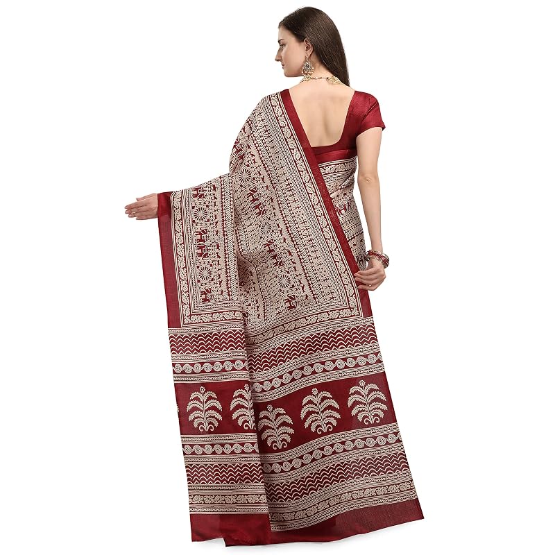 EthnicJunction Womens Silk Cotton Kalamkari Print