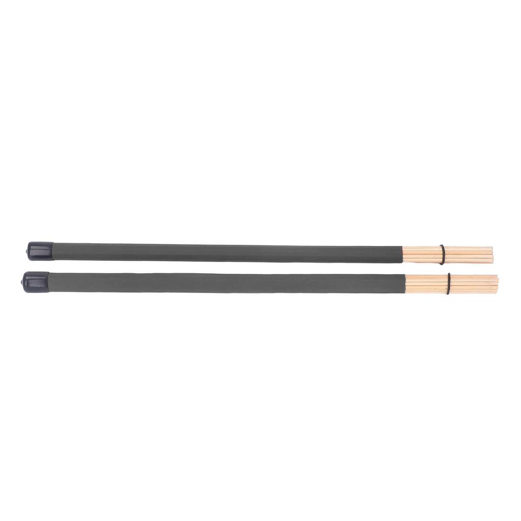 2Pcs Drum Brush Drumstick Stick Mallet Bamboo Percussion Tool Instrument Accessory Set Kit Black