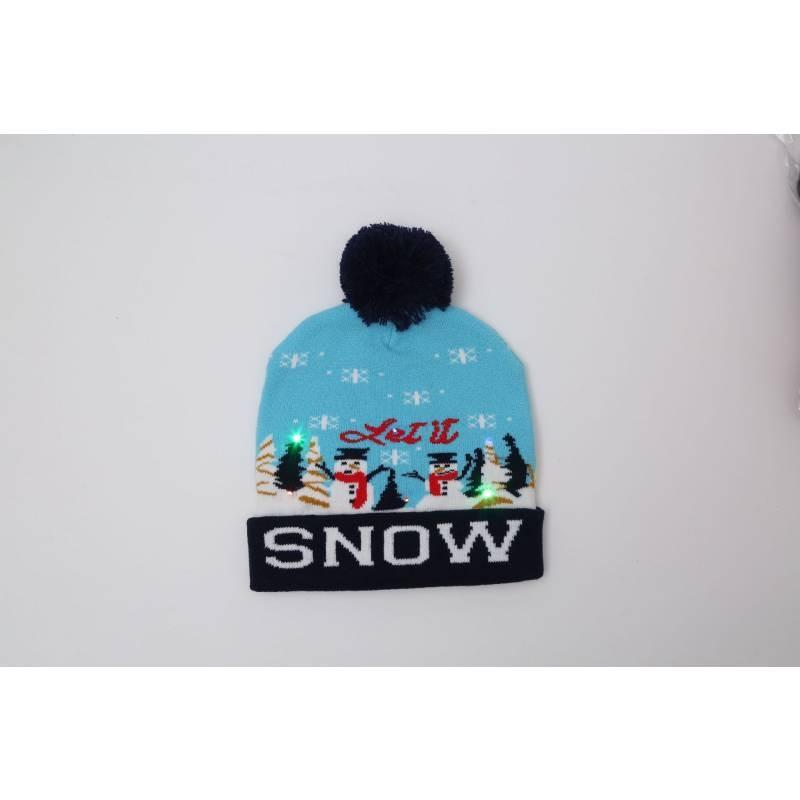 Unique Patterned Christmas Beanie Hat With Bright Led Lights For Winter Cheer