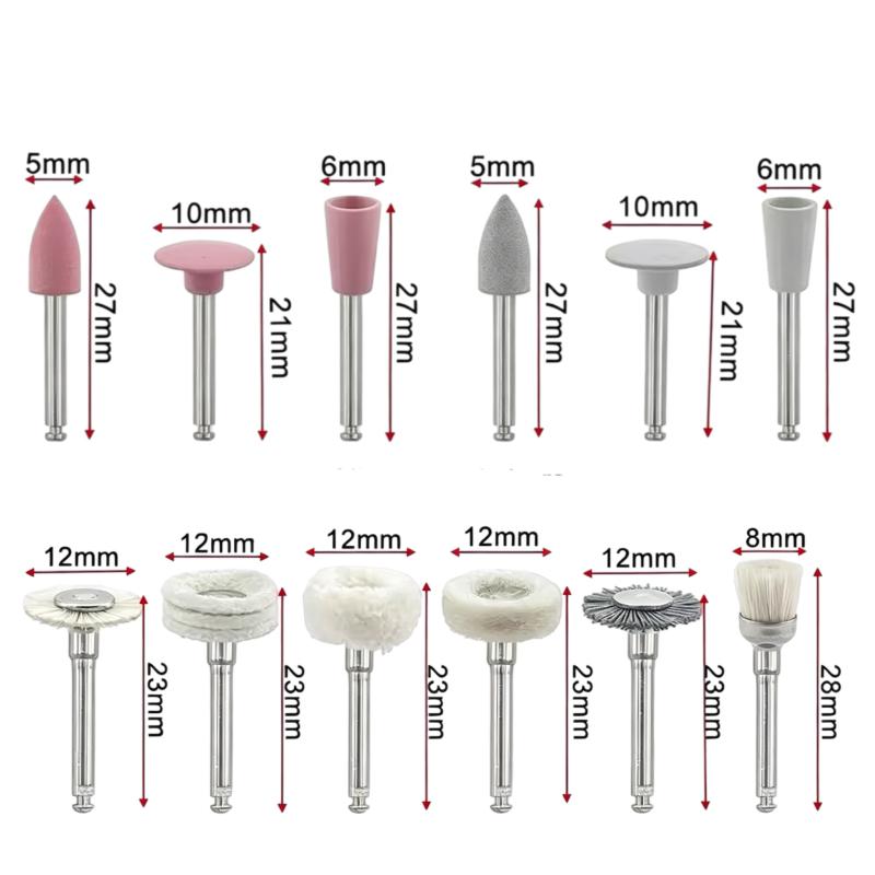 12Pcs Mixed Grinding Heads Set Silicone Abrasive Tips for Rotary Tool High Precision Polish On Metal Wood Jewelry Crafts