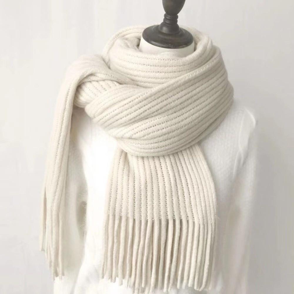 Windproof Thermal Neck Warmer Solid Color Long Scarves Fashion Wrap Shawls For Women