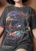 Bald Eagle American Eagle Bird Of Prey Comfort Colors® Tshirt, Wildlife Nature Cosmic Retro Art Neon Sky Vintage Space Y2K Tee