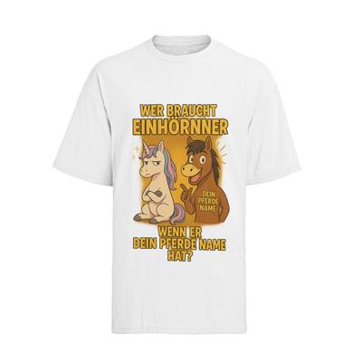 Personalisiertes Pferde Reiten Geschenk Pferdename Damen Shirt Oversize