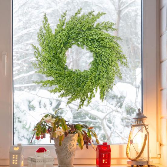 35/40/45/50/55CM Artificial Boxwood Wreath Indoor Outdoor Front Door Wall Hanging Fake Greenery