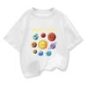 Kids Pure Cotton Tshirt Solar System Graphic Printing Summer Childrens Loose Shortsleeved Tees Boys Girls ONeck Tops