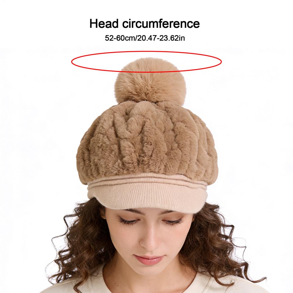 

Womens Beanies For Winter Costume Headgear With Pom-Pom Warm Beanie With Brim For Skiing Travel Holiday Morning Outdoor Daily хаки