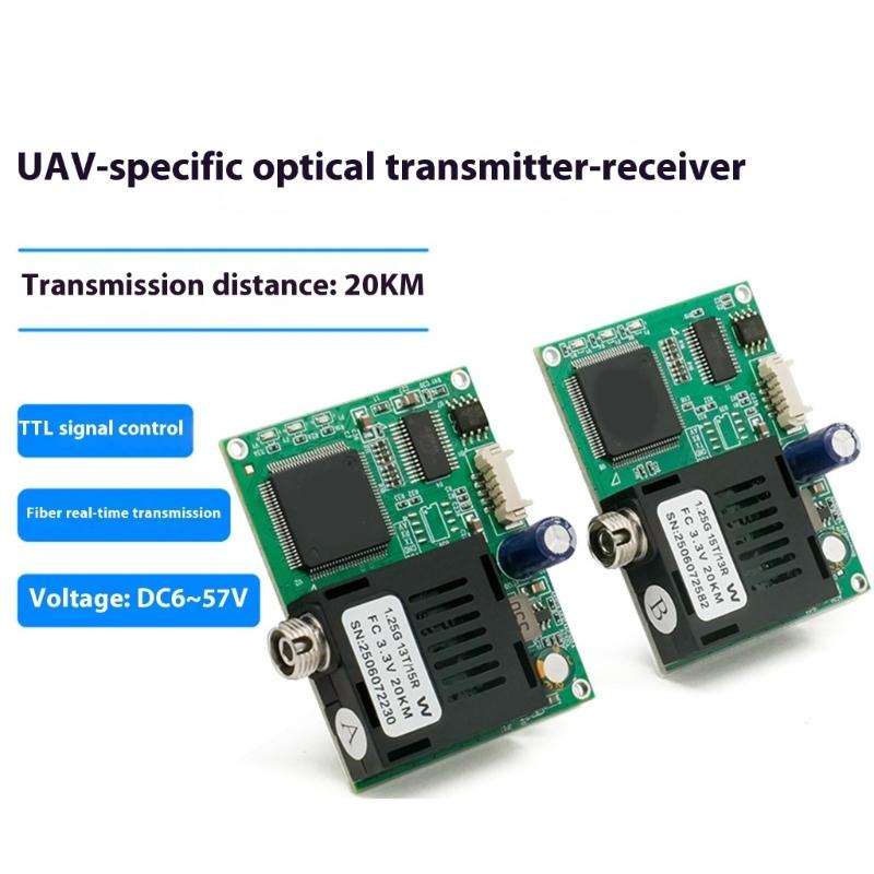 Fiber Optics Signal Converters Module For Drones Communication With Interfaces And UART/SBUS Compatibility