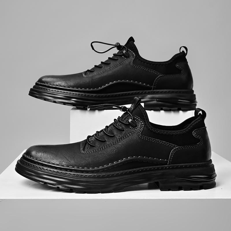 Fashion Genuine Leather Mens Casual Shoes Vintage Style Male Oxford Shoes Comfortable Leisure Walk Sneakers Versatile Men Wedding Shoes