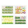 Autocollant d'angle de mur floral herbe verte Fleurs Papillons Base d'herbe Ligne de plinthe Autocollants muraux pour salon chambre à coucher salle à manger