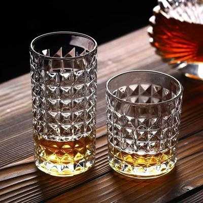 300ml/330ml luxusní koktejlové sklenice ve tvaru diamantu, whisky sklo, průhledné nádobí na šťávu, studené nápoje, hrnky, párty barové sklo