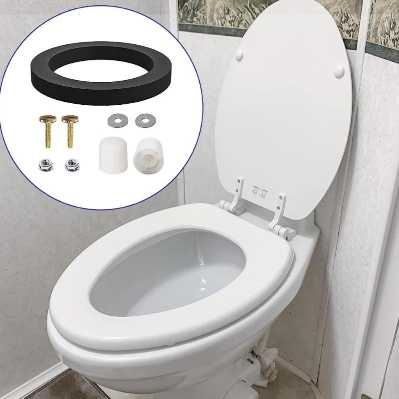 RVs Toilet Repair Seal Set, Silicone Molded Seal Kit with Mounting Hardware for 300 310 320 385311652 Routine Service