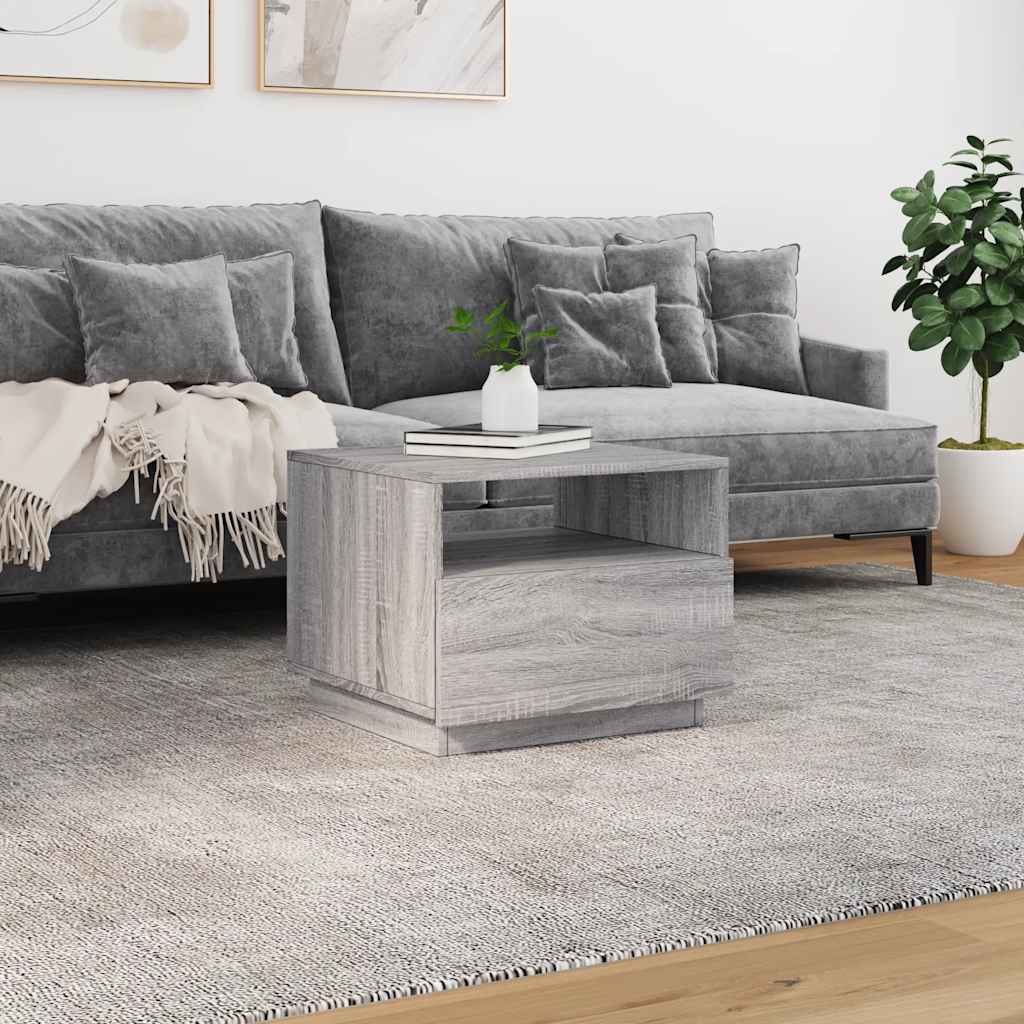 LED Coffee Table in Grey Sonoma 50 x 49 x 40 cm