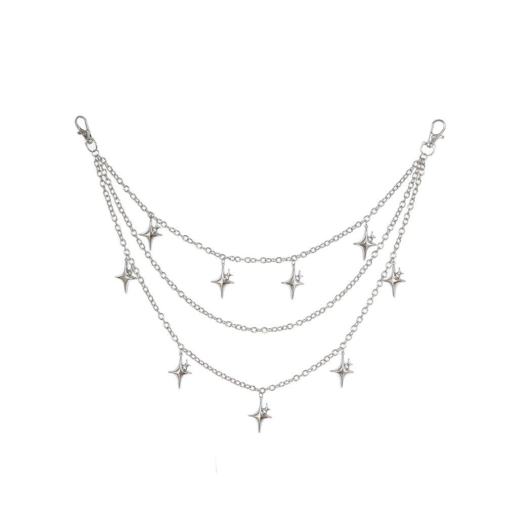 Y2K Shiny Star Waist Chain: Multi-layer Pants Chain with Unique Design for Trendy Girls