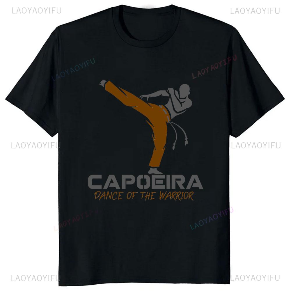 Dance of The Warrior Capoeira Printed Tshirt Brazilian Casual Fashion Streetwear Short Sleeve Man Tshirt Breathe Women Tees